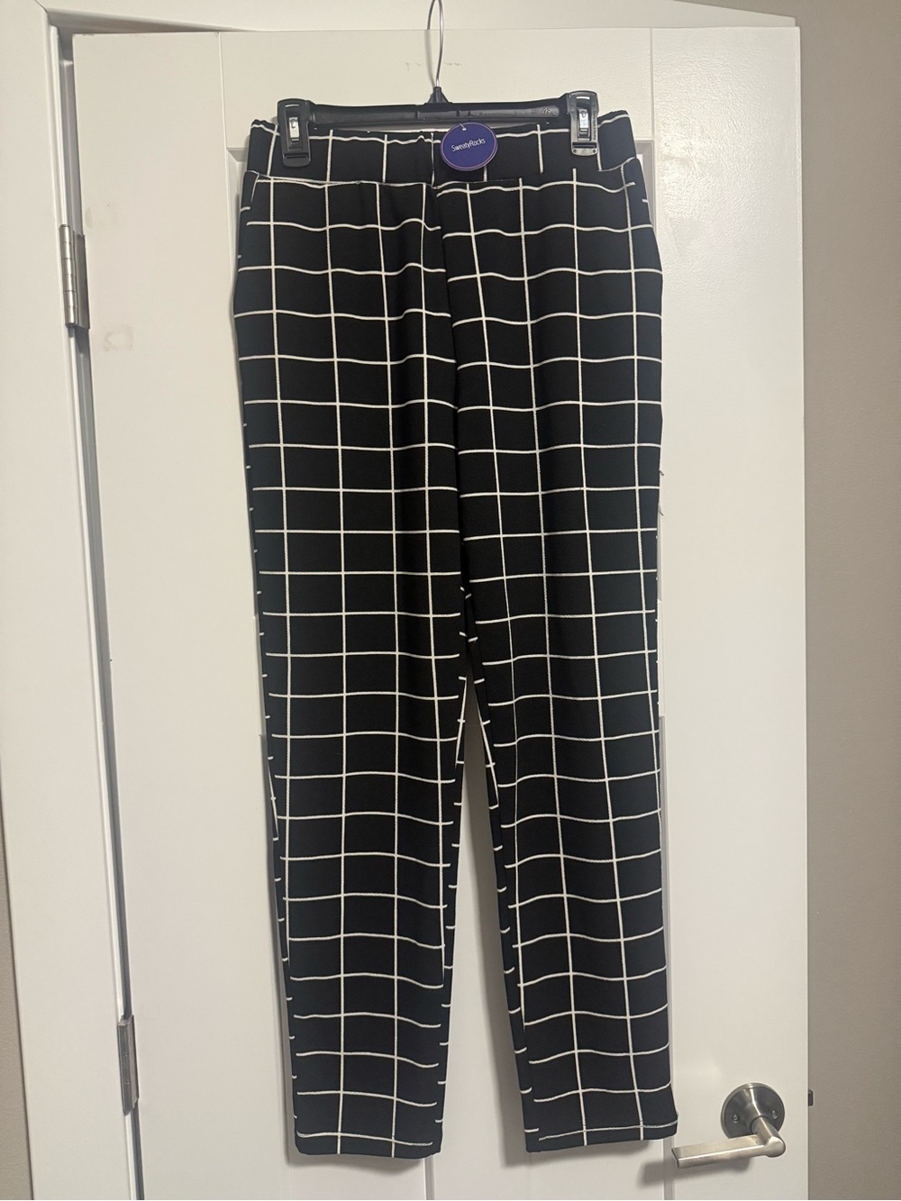 Black Windowpane Dress Pants